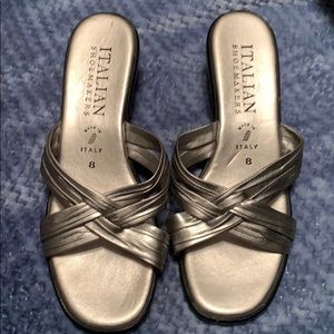 New Silver Italian Shoemakers Sandal